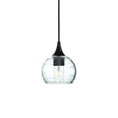 763 Spun: Single Pendant Light-Glass-Bicycle Glass Co - Hotshop-Eco Clear-Matte Black-Bicycle Glass Co