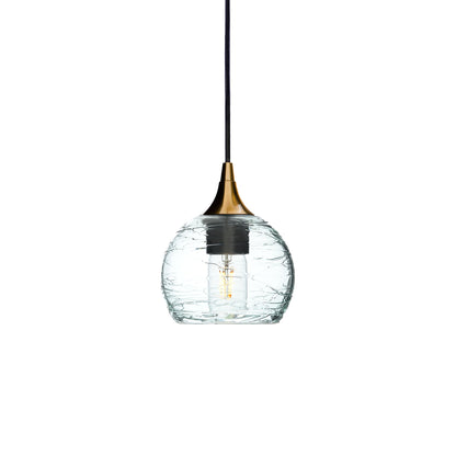 763 Spun: Single Pendant Light-Glass-Bicycle Glass Co - Hotshop-Eco Clear-Polished Brass-Bicycle Glass Co