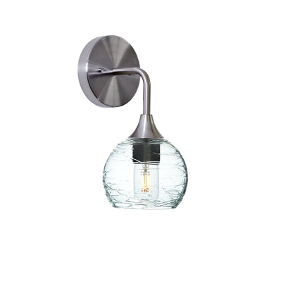 763 Spun: Wall Sconce-Glass-Bicycle Glass Co - Hotshop-Eco Clear-Brushed Nickel-Bicycle Glass Co