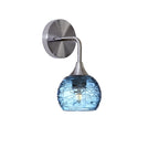 763 Spun: Wall Sconce-Glass-Bicycle Glass Co - Hotshop-Steel Blue-Brushed Nickel-Bicycle Glass Co