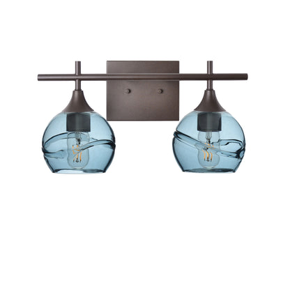763 Swell: 2 Light Wall Vanity-Glass-Bicycle Glass Co - Hotshop-Slate Gray-Antique Bronze-Bicycle Glass Co