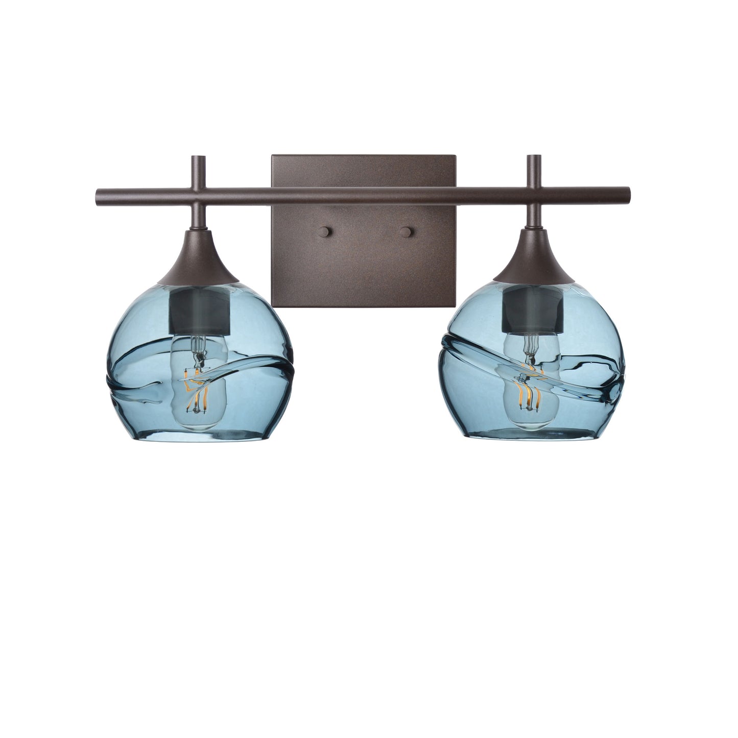 763 Swell: 2 Light Wall Vanity-Glass-Bicycle Glass Co - Hotshop-Slate Gray-Antique Bronze-Bicycle Glass Co