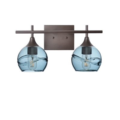 763 Swell: 2 Light Wall Vanity-Glass-Bicycle Glass Co - Hotshop-Slate Gray-Antique Bronze-Bicycle Glass Co