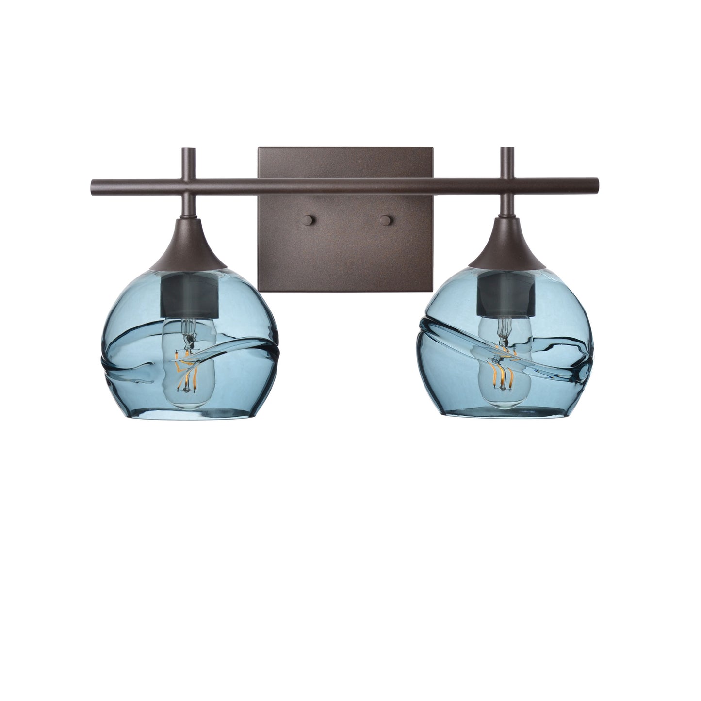 763 Swell: 2 Light Wall Vanity-Glass-Bicycle Glass Co - Hotshop-Slate Gray-Brushed Nickel-Bicycle Glass Co