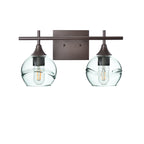 763 Swell: 2 Light Wall Vanity-Glass-Bicycle Glass Co - Hotshop-Eco Clear-Antique Bronze-Bicycle Glass Co
