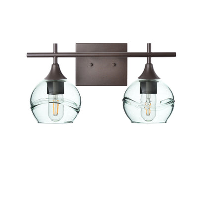 763 Swell: 2 Light Wall Vanity-Glass-Bicycle Glass Co - Hotshop-Eco Clear-Antique Bronze-Bicycle Glass Co