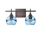 763 Swell: 2 Light Wall Vanity-Glass-Bicycle Glass Co - Hotshop-Steel Blue-Antique Bronze-Bicycle Glass Co