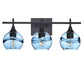 763 Swell: 3 Light Wall Vanity-Glass-Bicycle Glass Co - Hotshop-Steel Blue-Brushed Nickel-4W LED (+0.00)-Bicycle Glass Co
