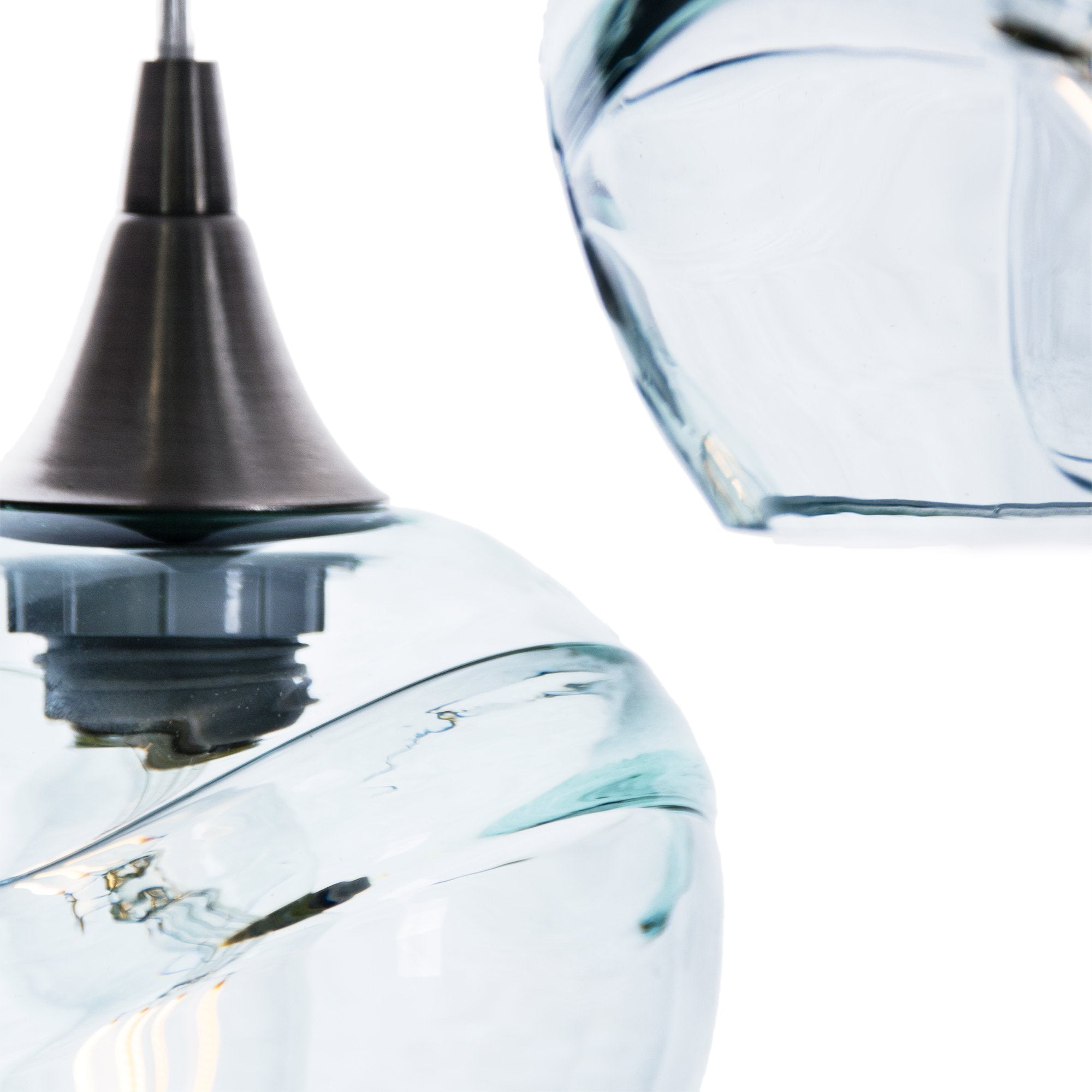 Swell 3 Pendant Cascade Chandelier - Form. No. 763-Multipendant-Bicycle Glass Co-Steel Blue-Bicycle Glass Co