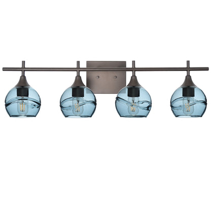 763 Swell: 4 Light Wall Vanity-Glass-Bicycle Glass Co - Hotshop-Slate Gray-Dark Bronze-Bicycle Glass Co