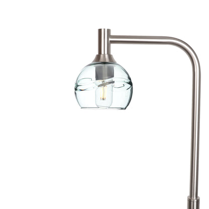 763 Swell: Floor Lamp-Glass-Bicycle Glass Co - Hotshop-Eco Clear-Brushed Nickel-Bicycle Glass Co