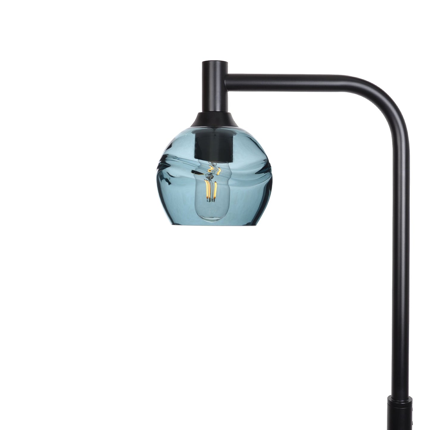 763 Swell: Floor Lamp-Glass-Bicycle Glass Co - Hotshop-Slate Gray-Matte Black-Bicycle Glass Co