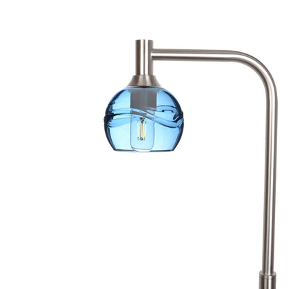 763 Swell: Floor Lamp-Glass-Bicycle Glass Co - Hotshop-Steel Blue-Brushed Nickel-Bicycle Glass Co