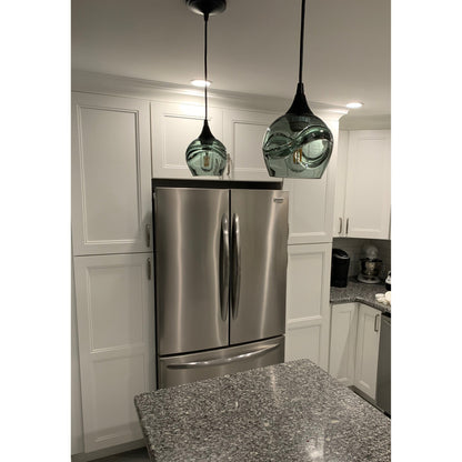 763 Swell: Single Pendant Light-Mini Pendant Lights-Bicycle Glass Co-Steel Blue-Bicycle Glass Co