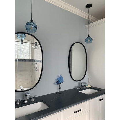 Swell Single Pendant Light: Form No. 763-Pendant Lights-Bicycle Glass Co-Steel Blue-Bicycle Glass Co