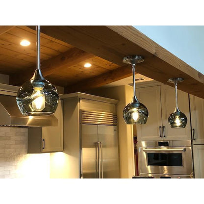 Swell Single Pendant Light: Form No. 763-Pendant Lights-Bicycle Glass Co-Steel Blue-Bicycle Glass Co