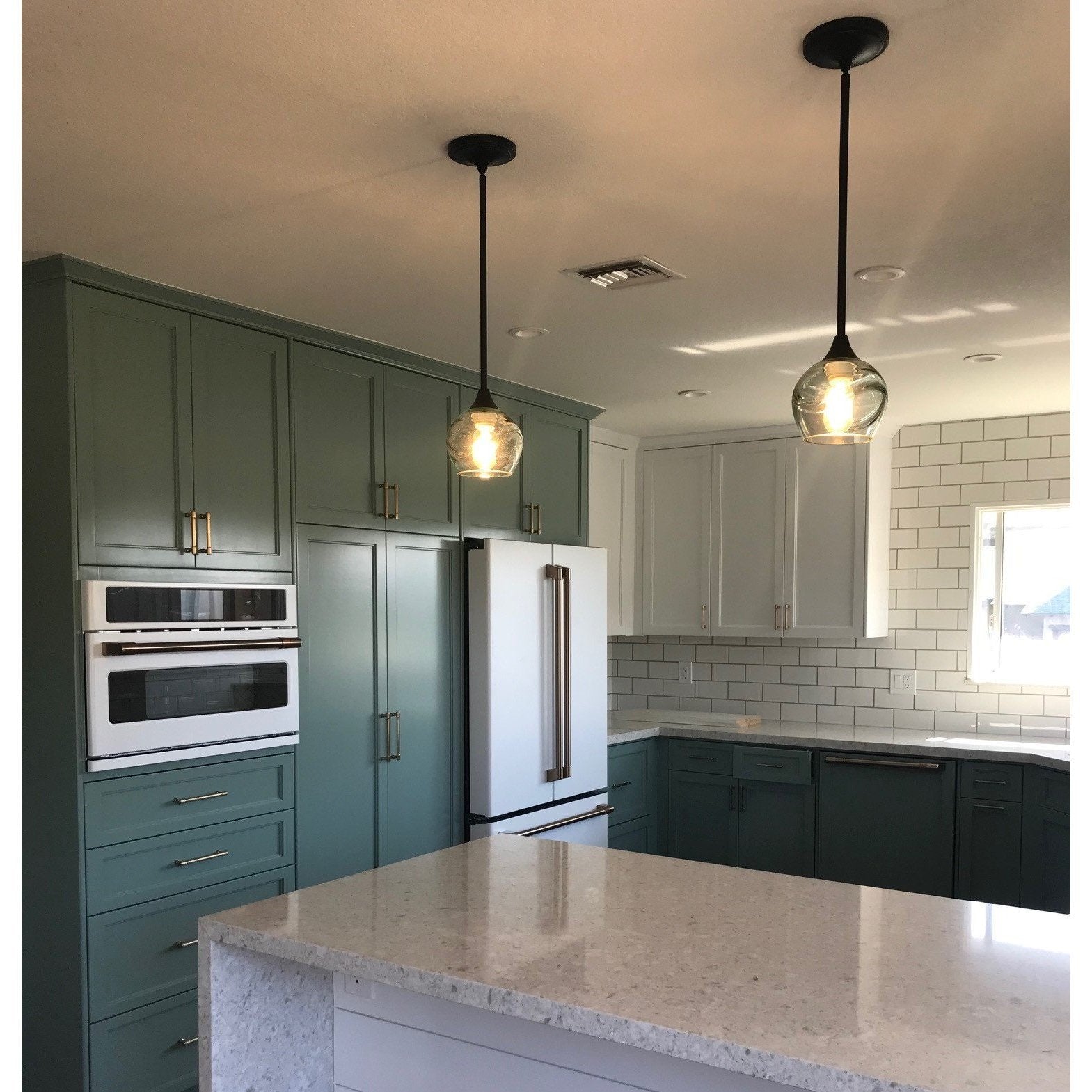 Swell Single Pendant Light: Form No. 763-Pendant Lights-Bicycle Glass Co-Steel Blue-Bicycle Glass Co