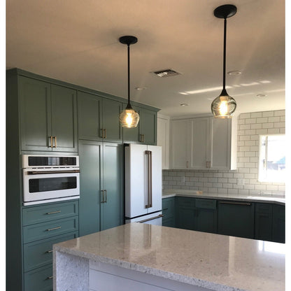 Swell Single Pendant Light: Form No. 763-Pendant Lights-Bicycle Glass Co-Steel Blue-Bicycle Glass Co