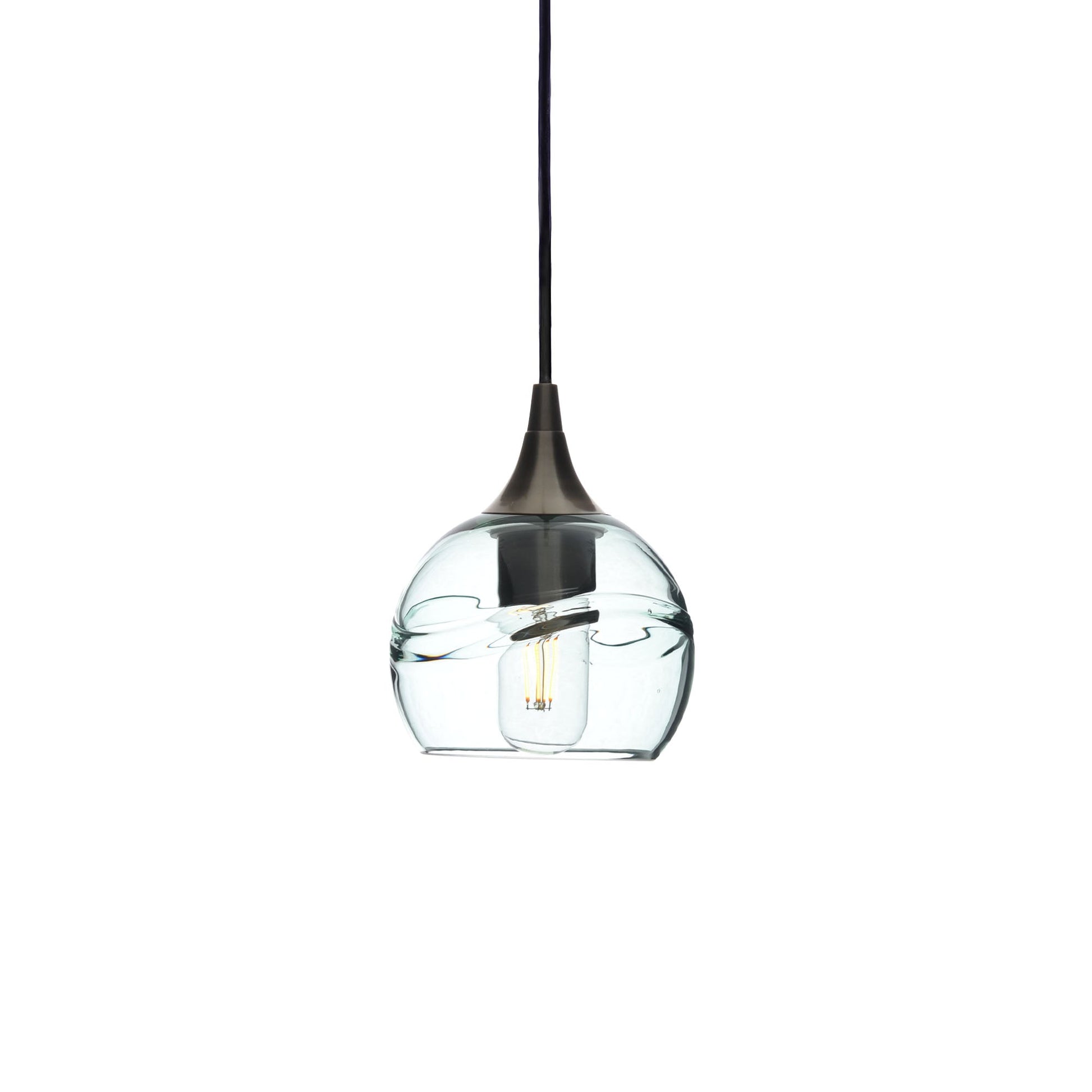 763 Swell: Single Pendant Light-Glass-Bicycle Glass Co - Hotshop-Eco Clear-Antique Bronze-Bicycle Glass Co