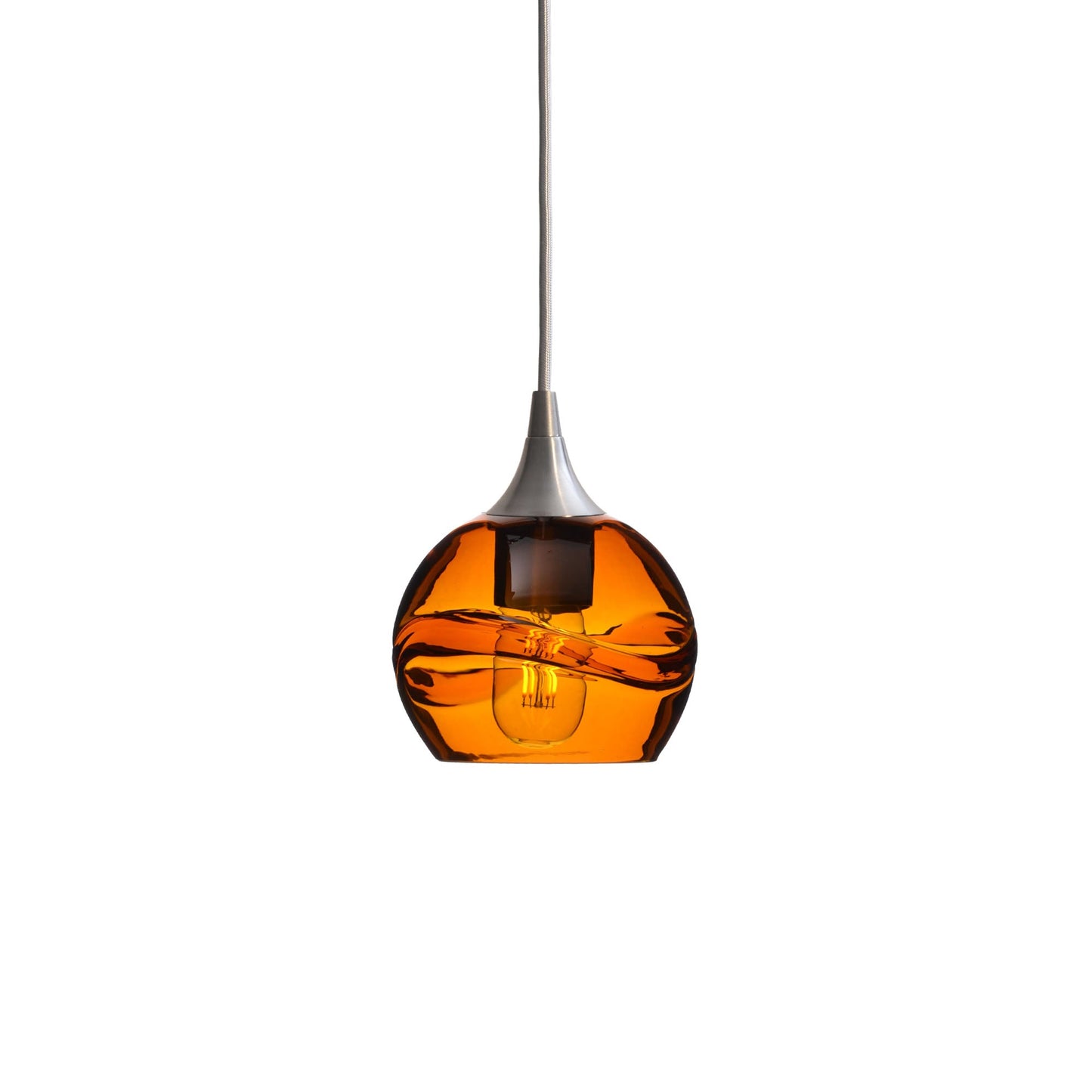 763 Swell: Single Pendant Light-Glass-Bicycle Glass Co - Hotshop-Harvest Gold-Brushed Nickel-Bicycle Glass Co