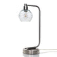 763 Swell: Table Lamp-Glass-Bicycle Glass Co - Hotshop-Steel Blue-Brushed Nickel-4 Watt LED (+$0.00)-Bicycle Glass Co
