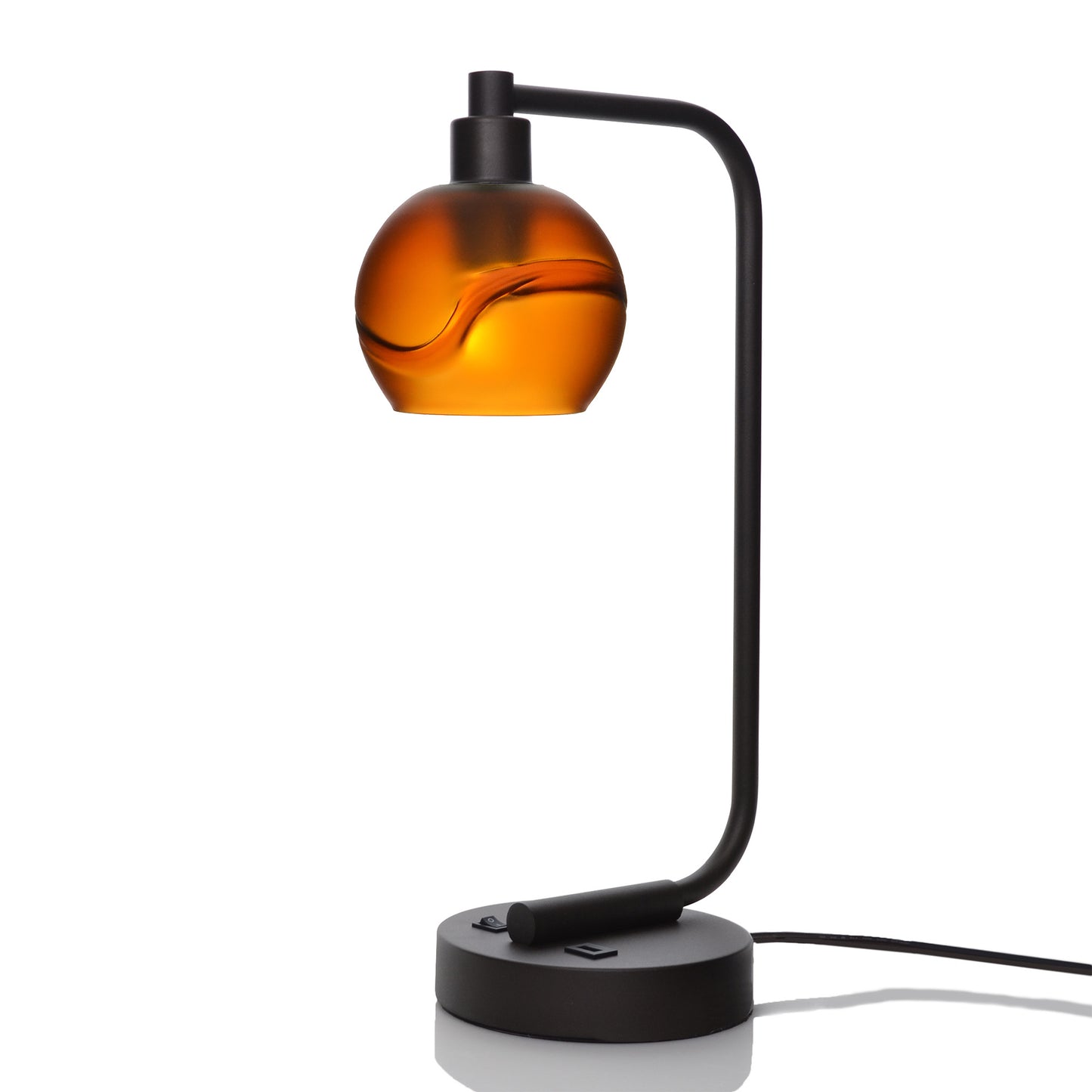 763 Table Lamp-Glass-Bicycle Glass Co - Hotshop-Lunar-Steel Blue-Brushed Nickel-Bicycle Glass Co