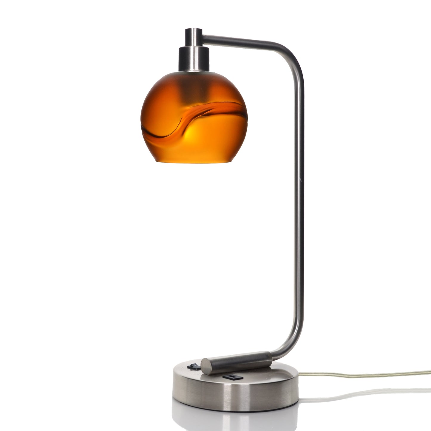 763 Table Lamp-Glass-Bicycle Glass Co - Hotshop-Lunar-Steel Blue-Brushed Nickel-Bicycle Glass Co