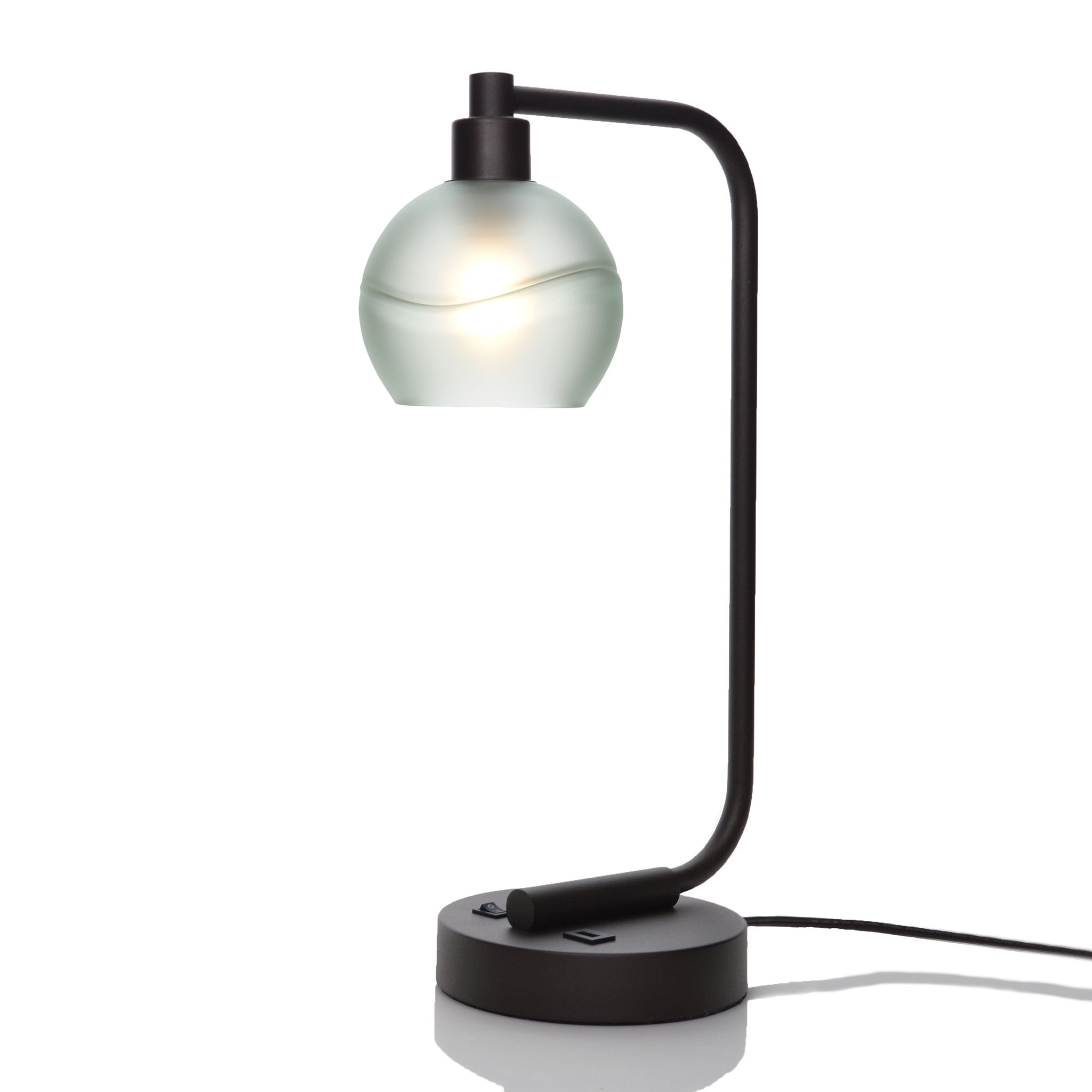 763 Table Lamp-Glass-Bicycle Glass Co - Hotshop-Glacial-Eco Clear-Dark Bronze-Bicycle Glass Co