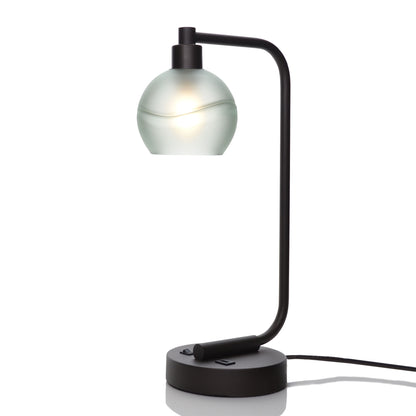 763 Table Lamp-Glass-Bicycle Glass Co - Hotshop-Glacial-Eco Clear-Matte Black-Bicycle Glass Co