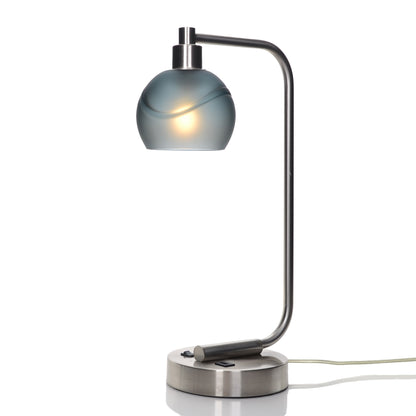 763 Table Lamp-Glass-Bicycle Glass Co - Hotshop-Glacial-Slate Gray-Brushed Nickel-Bicycle Glass Co