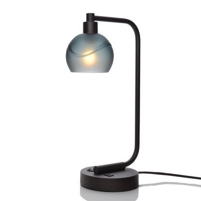 763 Table Lamp-Glass-Bicycle Glass Co - Hotshop-Glacial-Slate Gray-Matte Black-Bicycle Glass Co