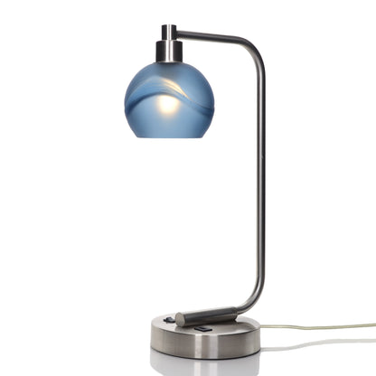 763 Table Lamp-Glass-Bicycle Glass Co - Hotshop-Glacial-Steel Blue-Brushed Nickel-Bicycle Glass Co