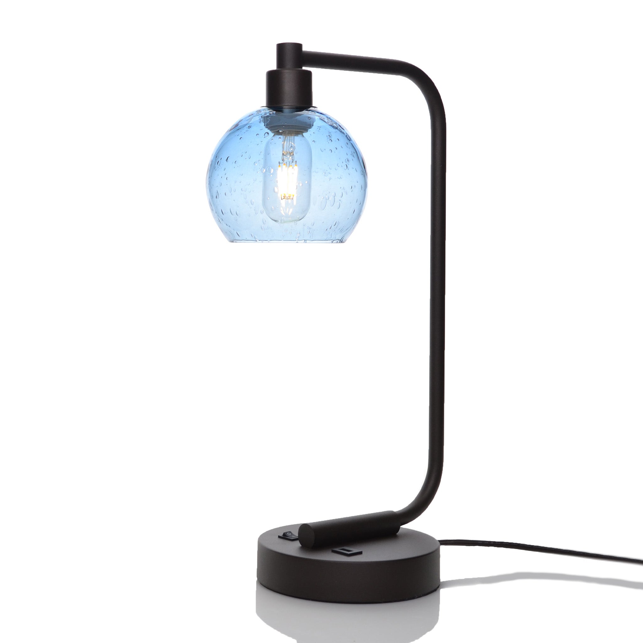 763 Table Lamp-Glass-Bicycle Glass Co - Hotshop-Lunar-Steel Blue-Dark Bronze-Bicycle Glass Co