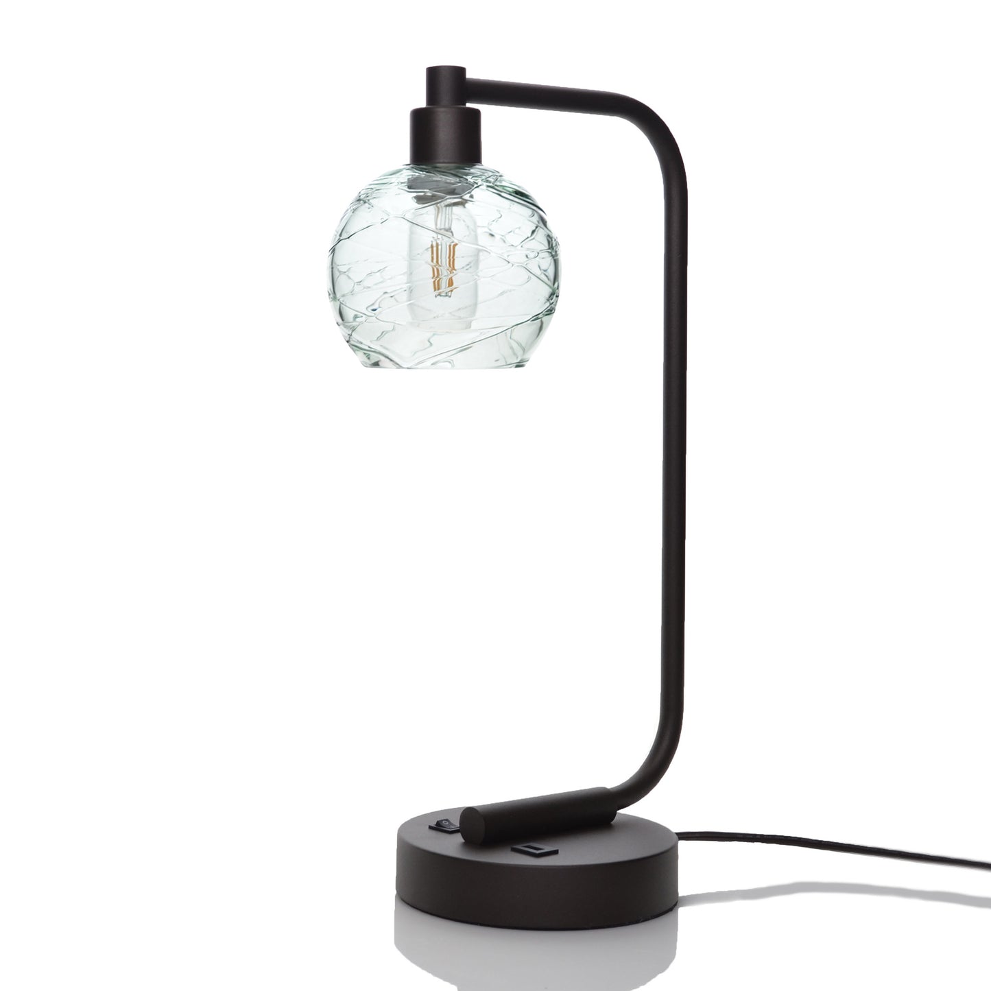 763 Table Lamp-Glass-Bicycle Glass Co - Hotshop-Spun-Eco Clear-Dark Bronze-Bicycle Glass Co