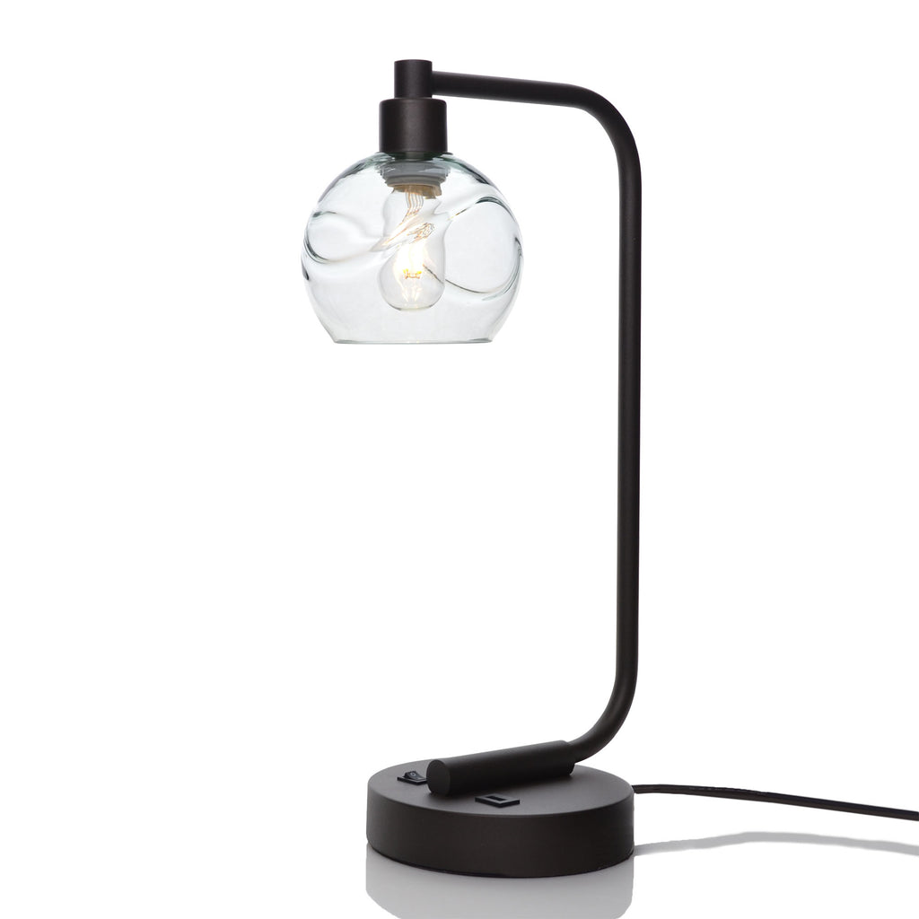 763 Table Lamp-Glass-Bicycle Glass Co - Hotshop-Swell-Eco Clear-Matte Black-Bicycle Glass Co
