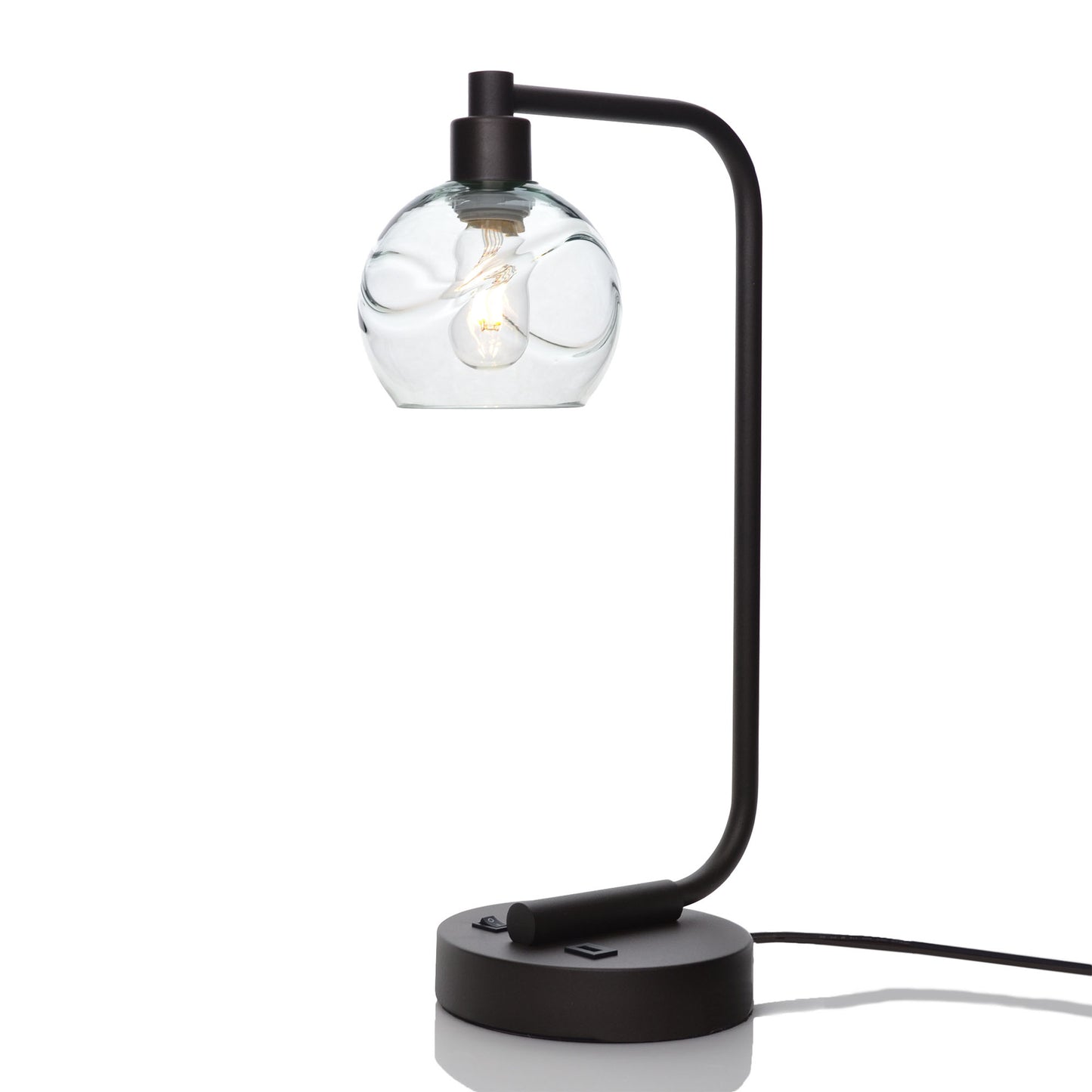 763 Table Lamp-Glass-Bicycle Glass Co - Hotshop-Swell-Eco Clear-Matte Black-Bicycle Glass Co