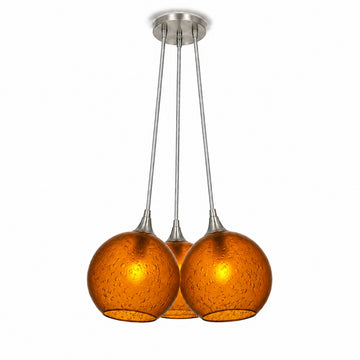 Brushed Nickel - 4ft Cord / Celestial / Golden Amber
