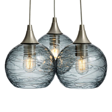 Brushed Nickel - 4ft Cord / Spun / Slate Gray