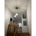 767 3 Pendant Cascade Chandelier-Glass-Bicycle Glass Co-Matte Black - 4ft Cord-Lunar-Steel Blue-Bicycle Glass Co