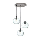767 3 Pendant Cascade Chandelier-Glass-Bicycle Glass Co - Hotshop-Antique Bronze - 4ft Cord-Lunar-Eco Clear-Bicycle Glass Co