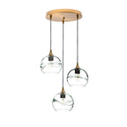 767 3 Pendant Cascade Chandelier-Glass-Bicycle Glass Co - Hotshop-Polished Brass - 4ft Cord-Swell-Eco Clear-Bicycle Glass Co