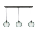 767 3 Pendant Linear Chandelier-Glass-Bicycle Glass Co - Hotshop-Antique Bronze - 4ft Cord-Celestial-Eco Clear-Bicycle Glass Co