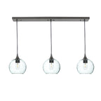767 3 Pendant Linear Chandelier-Glass-Bicycle Glass Co - Hotshop-Antique Bronze - 4ft Cord-Lunar-Eco Clear-Bicycle Glass Co