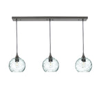 767 3 Pendant Linear Chandelier-Glass-Bicycle Glass Co - Hotshop-Antique Bronze - 4ft Cord-Spun-Eco Clear-Bicycle Glass Co