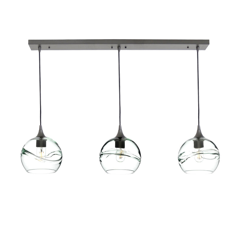 767 3 Pendant Linear Chandelier — Antique Bronze - 4ft Cord / Swell / Eco Clear