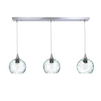 767 3 Pendant Linear Chandelier-Glass-Bicycle Glass Co - Hotshop-Brushed Nickel - 4ft Cord-Spun-Eco Clear-Bicycle Glass Co