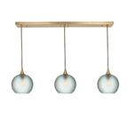 767 3 Pendant Linear Chandelier-Glass-Bicycle Glass Co - Hotshop-Polished Brass - 4ft Cord-Celestial-Eco Clear-Bicycle Glass Co