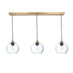 767 3 Pendant Linear Chandelier-Glass-Bicycle Glass Co - Hotshop-Polished Brass - 4ft Cord-Lunar-Eco Clear-Bicycle Glass Co