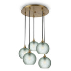 767 5 Pendant Cascade Chandelier-Glass-Bicycle Glass Co - Hotshop-Polished Brass - 4ft Cord-Celestial-Eco Clear-Bicycle Glass Co