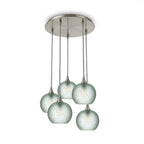 767 5 Pendant Cascade Chandelier-Glass-Bicycle Glass Co - Hotshop-Brushed Nickel - 4ft Cord-Celestial-Eco Clear-Bicycle Glass Co